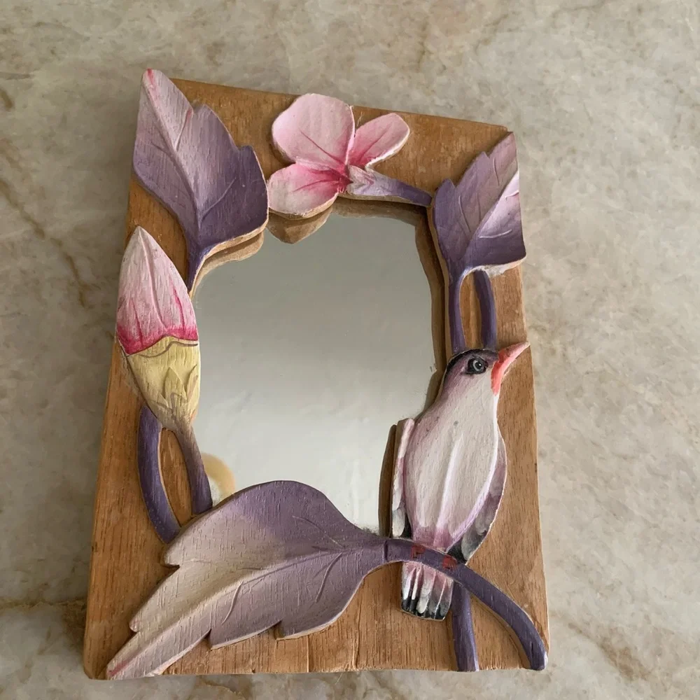 Handcrafted Floral Bird Wall Mirror🌺